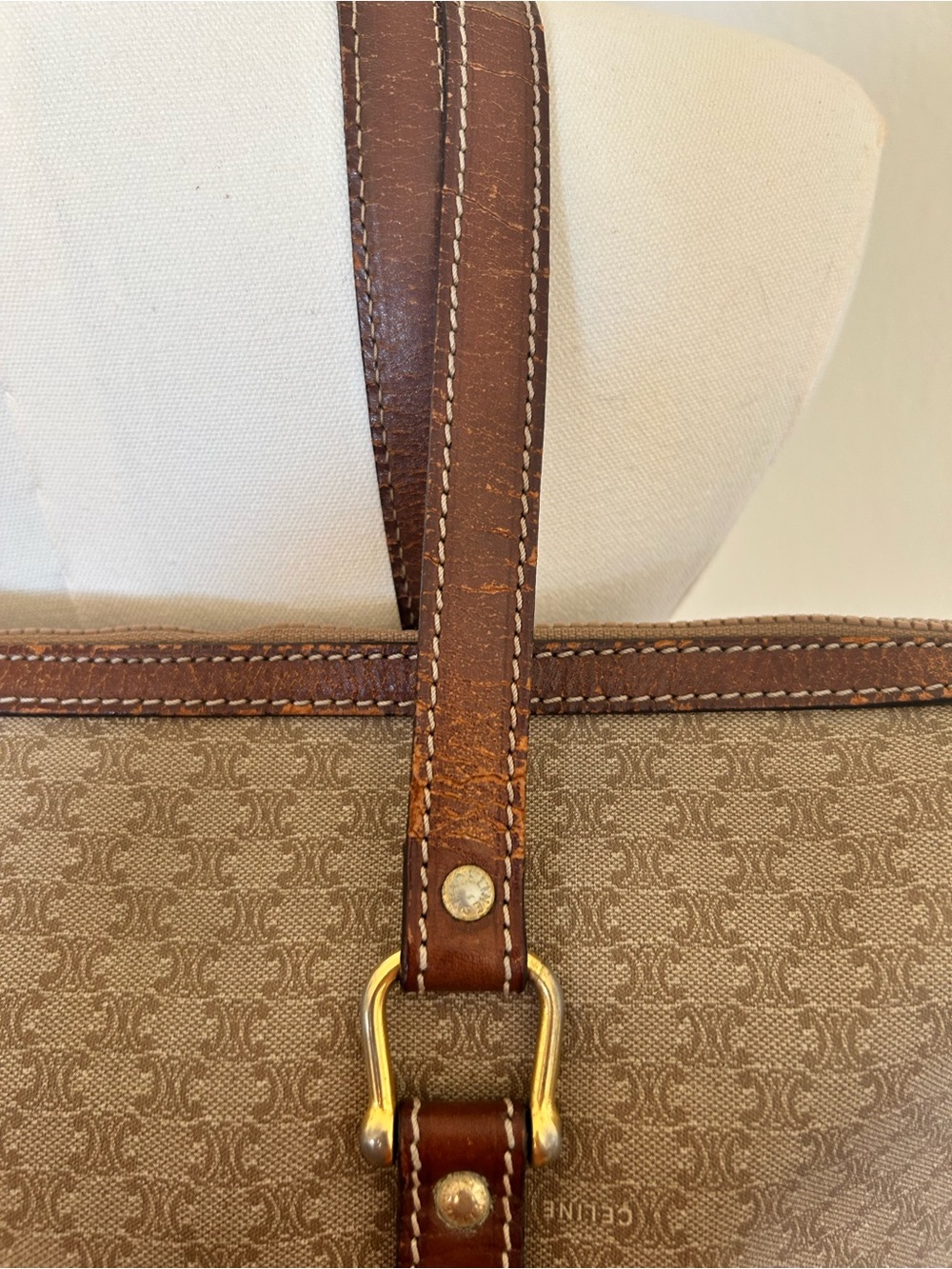 Vintage Celine Macadam Monogram Tote Travel Bag REHAB - Picture 13 of 16